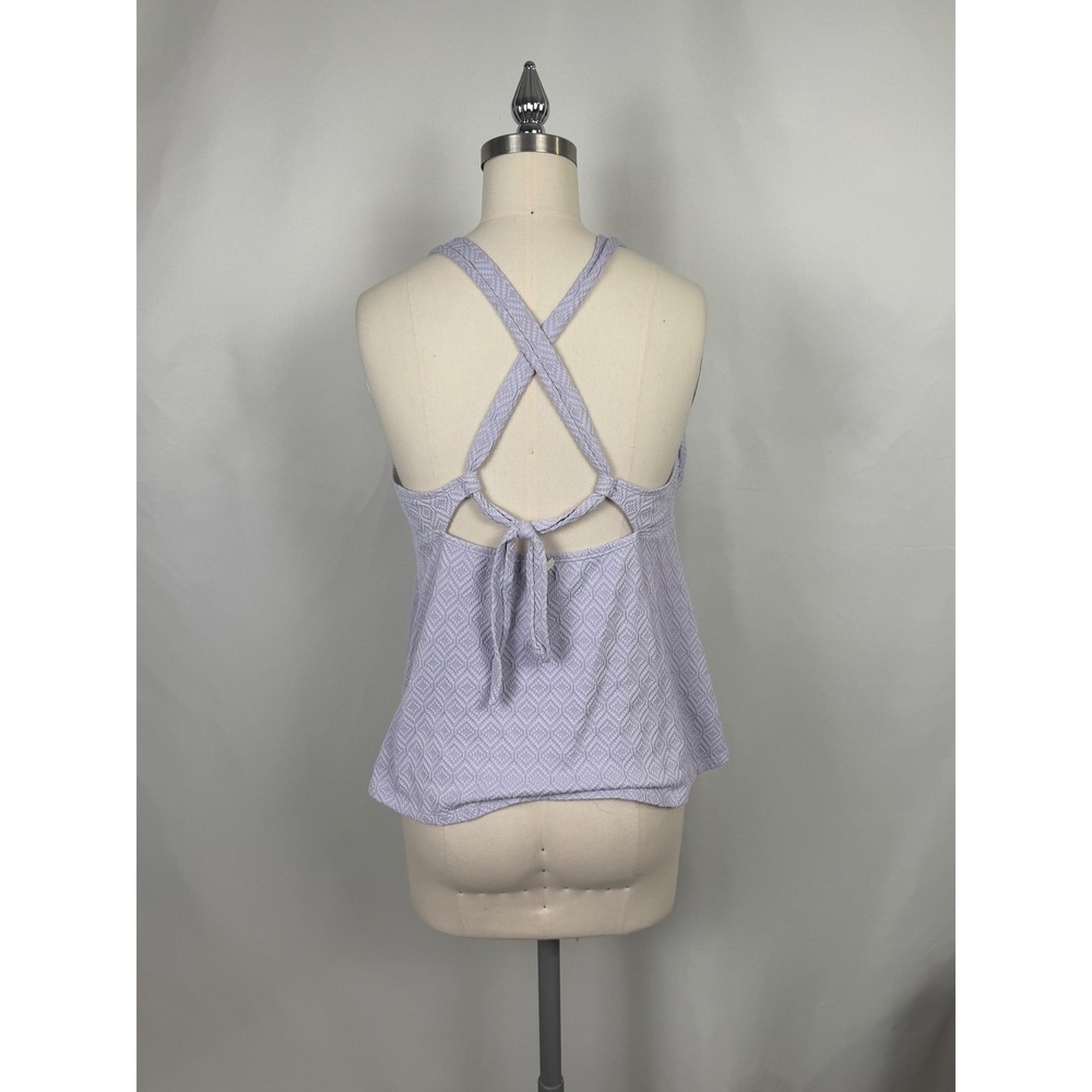 Freely Women Large Adjustable Tank Purple Geometric Cross‎ Back Halter Sport Bra - Picture 2 of 6